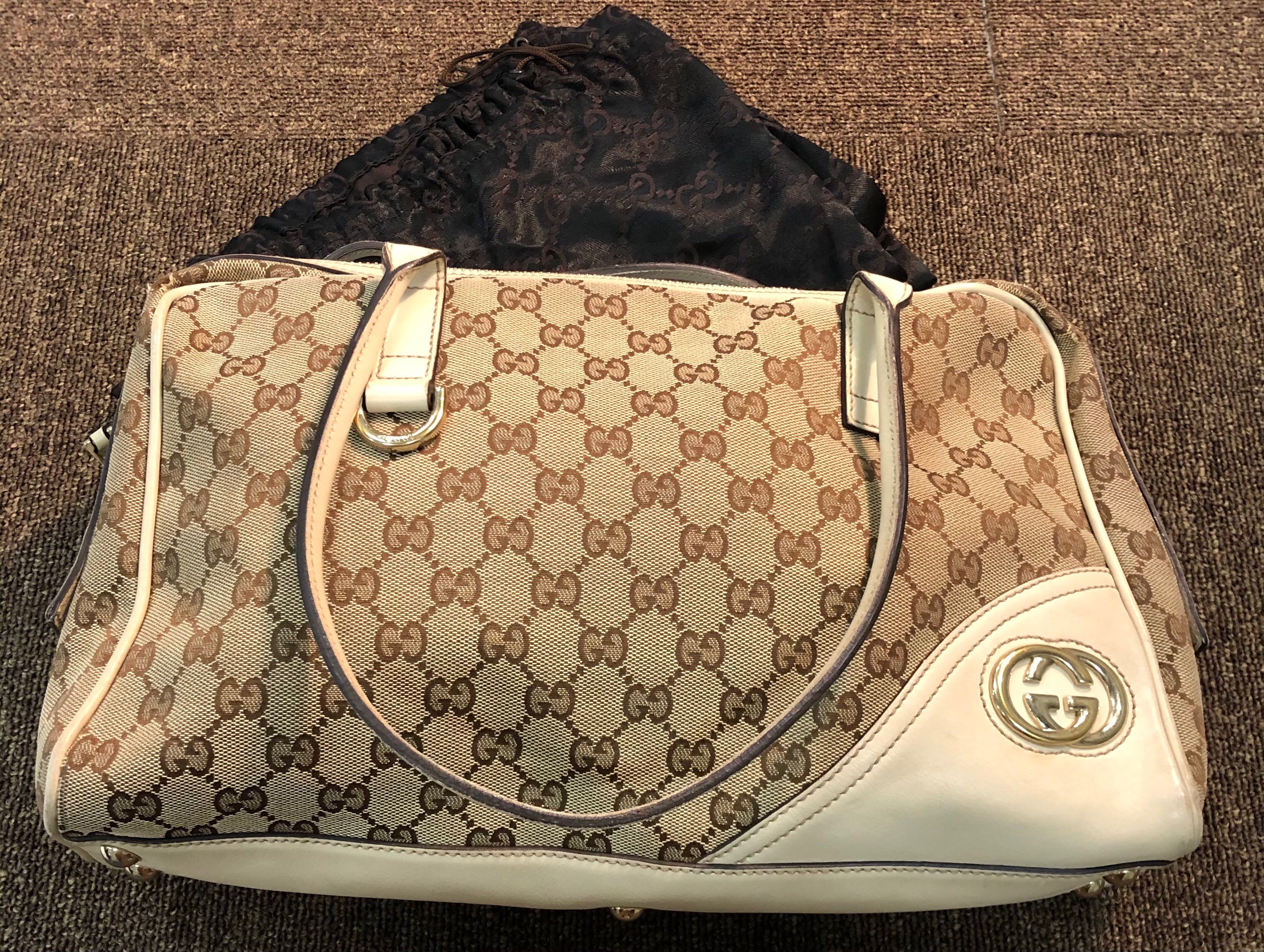 GUCCI New Britt GG Canvas Tote Bag "White"