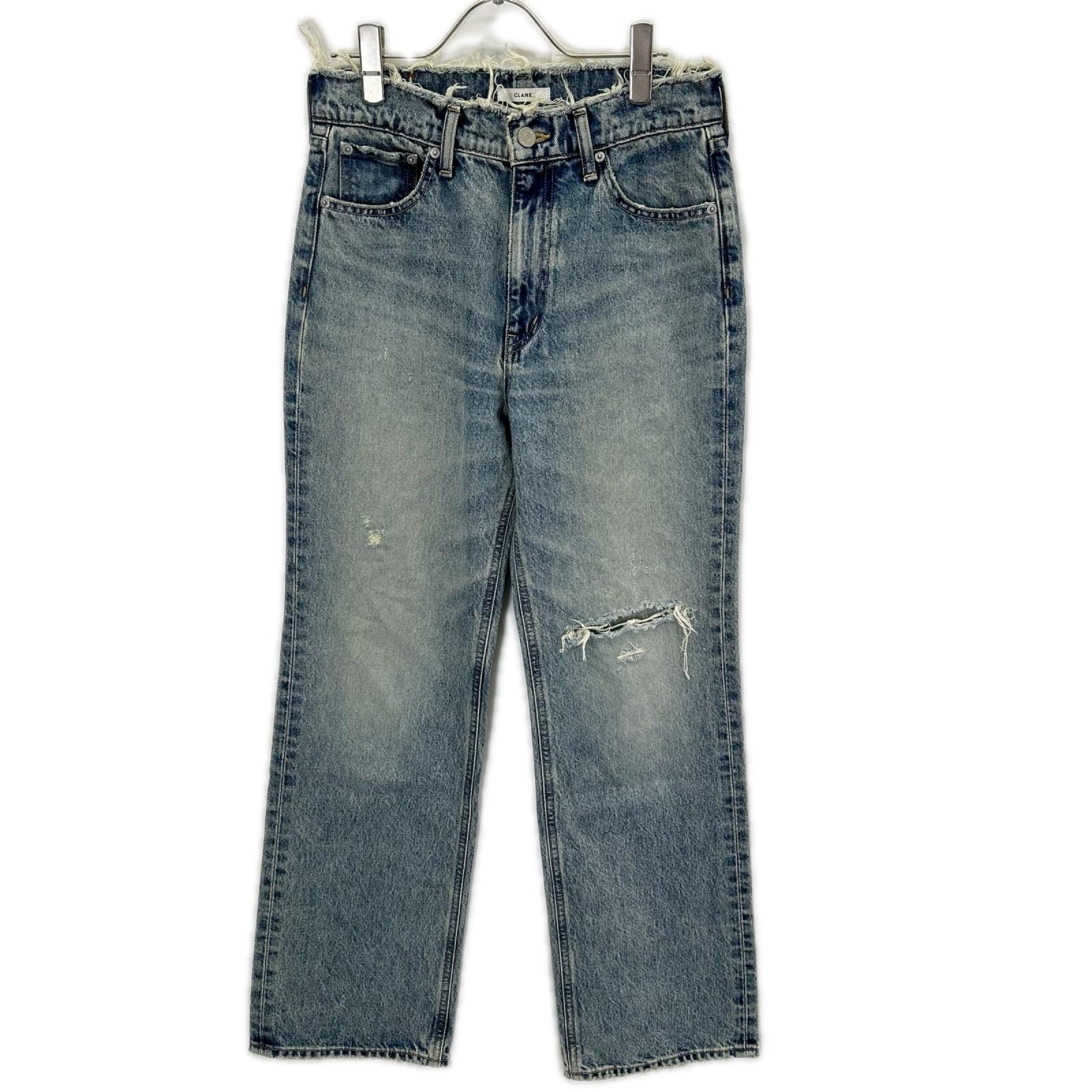 クラネ 19111-7212 ライトブルー コットン ダメージ加工 カットオフ デニムパンツ 1