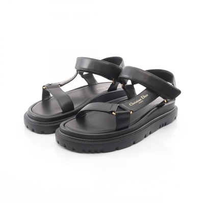 ディオール Dior D-Wave サンダル 靴 レザー レディース ブラック系 【中古】