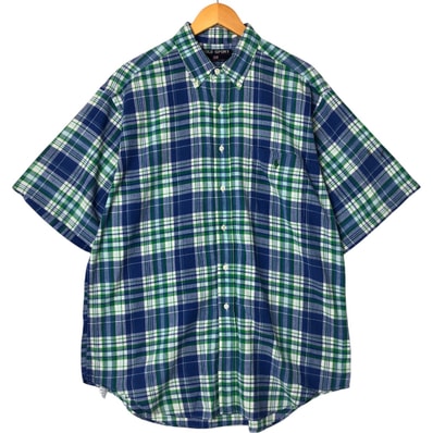 古着 90年代 ラルフローレン Ralph Lauren POLO SPORT ポロスポーツ 半袖 ボタンダウン チェックシャツ カナダ製 メンズL相当 ヴィンテージ/eaa557863