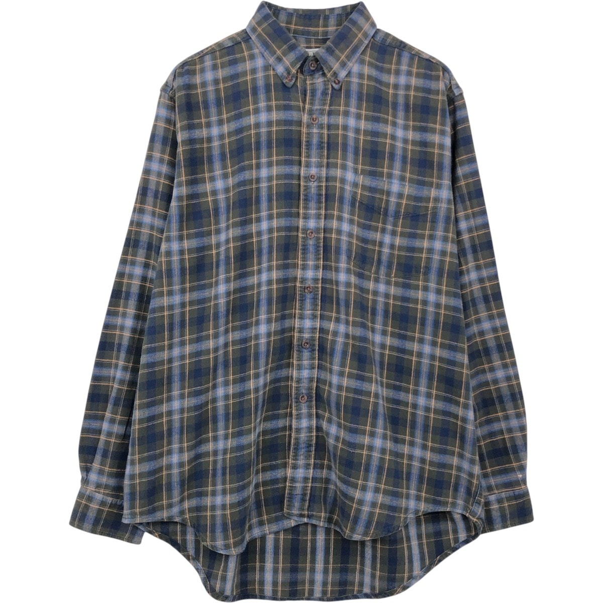古着 エルエルビーン L.L.Bean 長袖 ボタンダウン ライトネルチェックシャツ カナダ製 メンズL相当/eaa675635