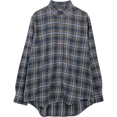 古着 エルエルビーン L.L.Bean 長袖 ボタンダウン ライトネルチェックシャツ カナダ製 メンズL相当/eaa675635