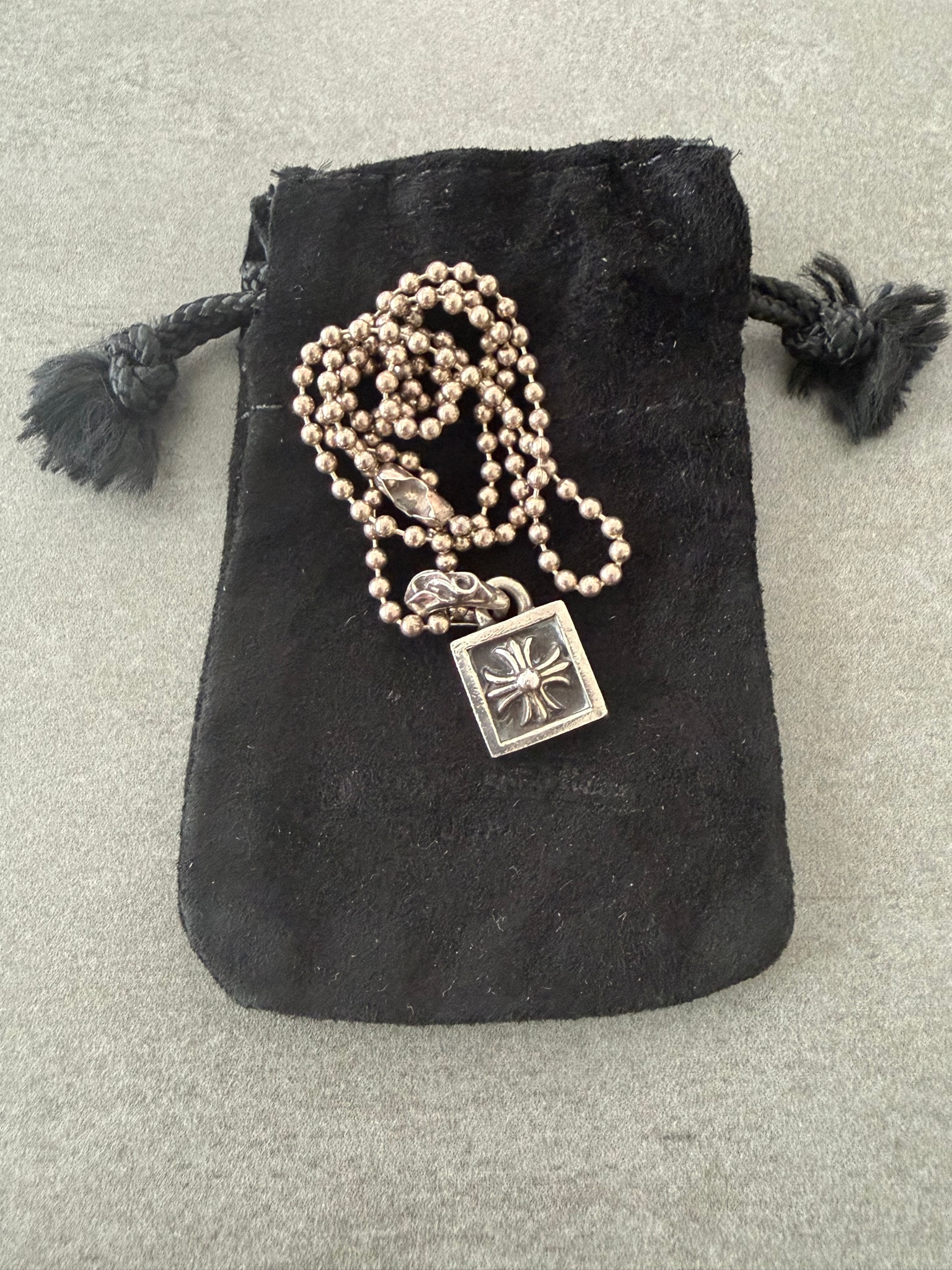 Chrome Hearts Framed CH Plus Charm "Silver"