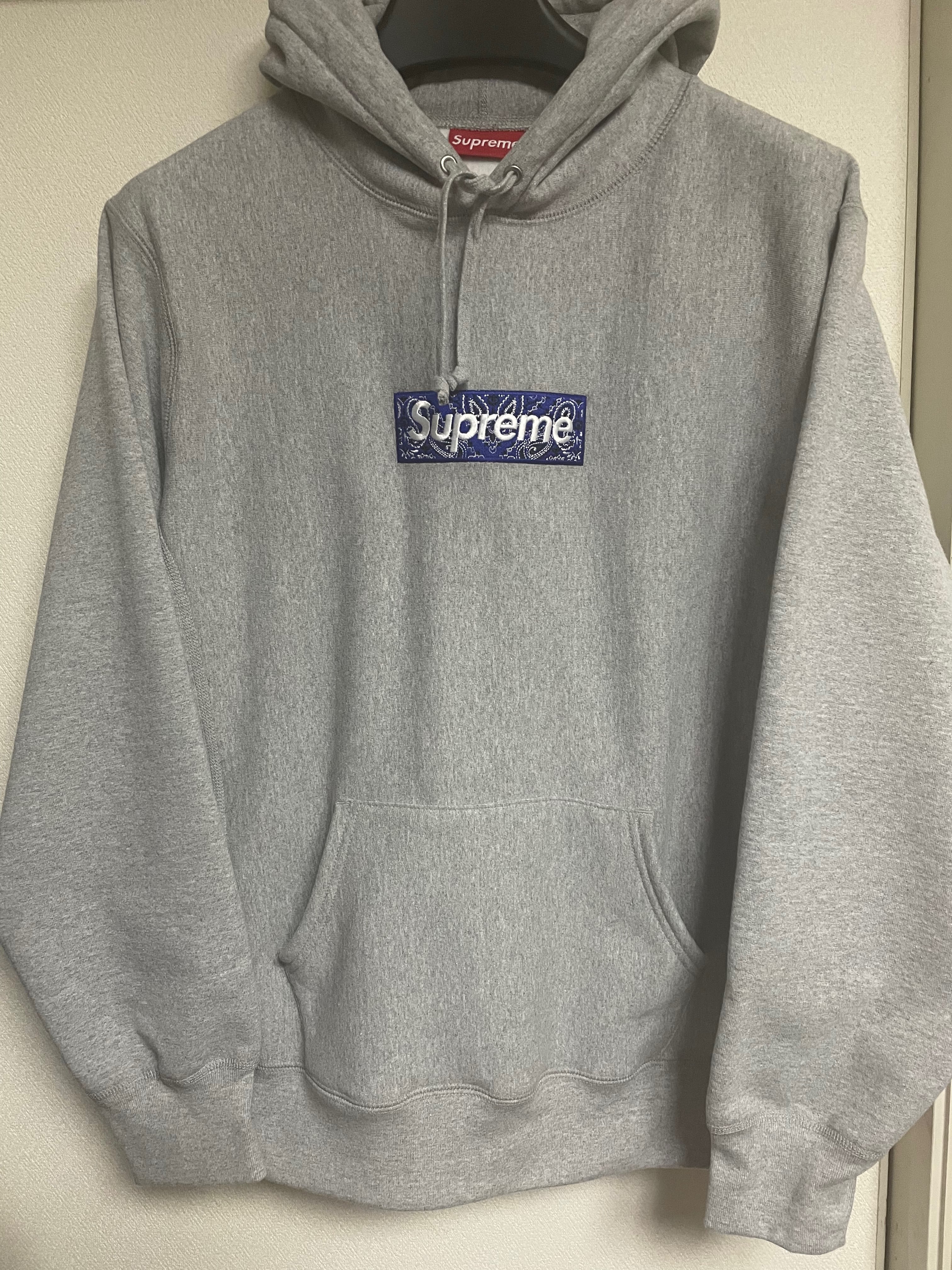 Supreme Bandana Box Logo Hooded Sweatshirt "Grey"