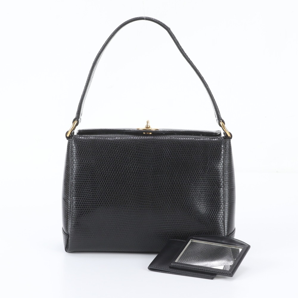 ■美品 グッチ000 26 0025 ハンドバッグ リザード レザー