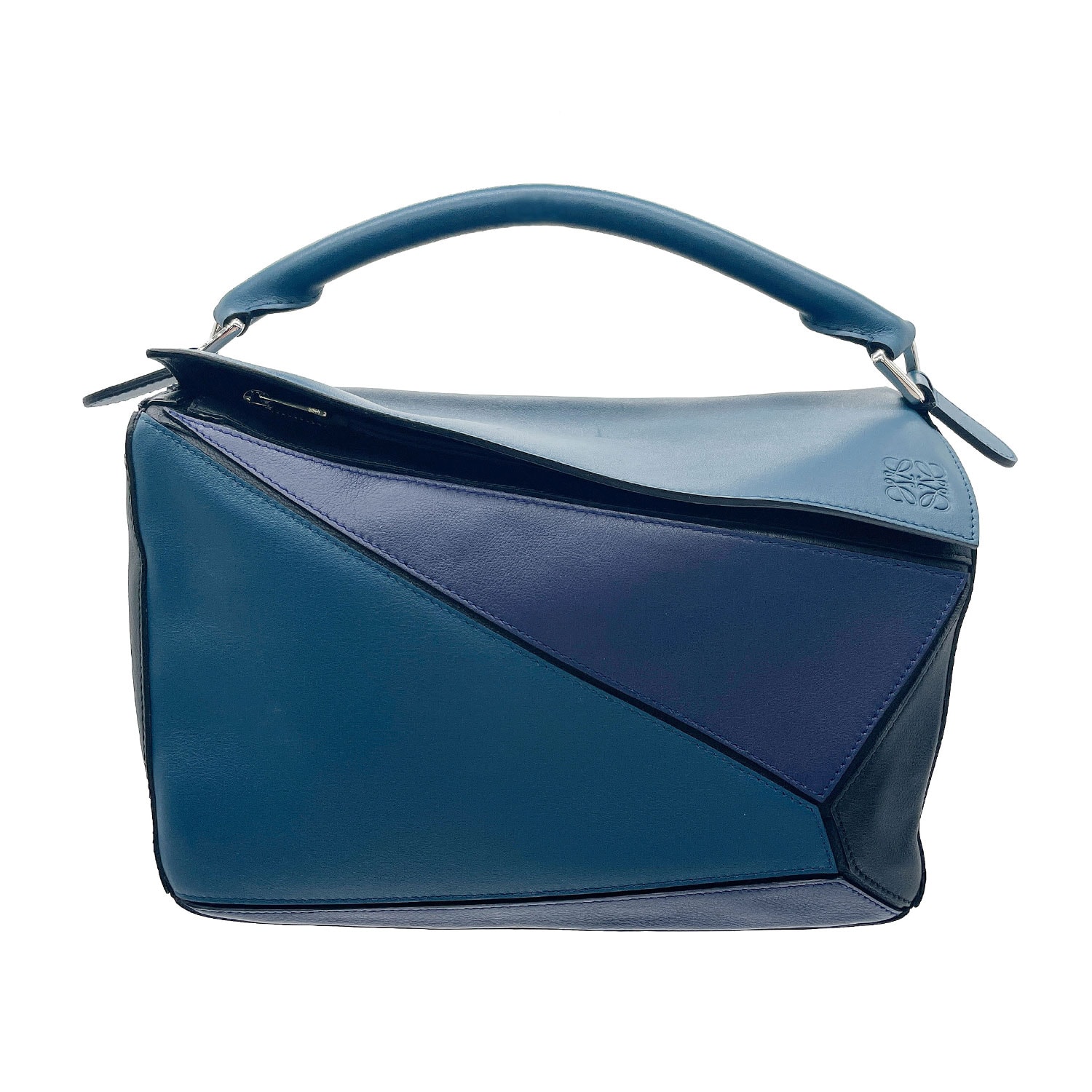 LOEWE ロエベ パズルバッグ 2WAYショルダーバッグ
 レザー ミディアム ブルー ユニセックス
 【中古】
