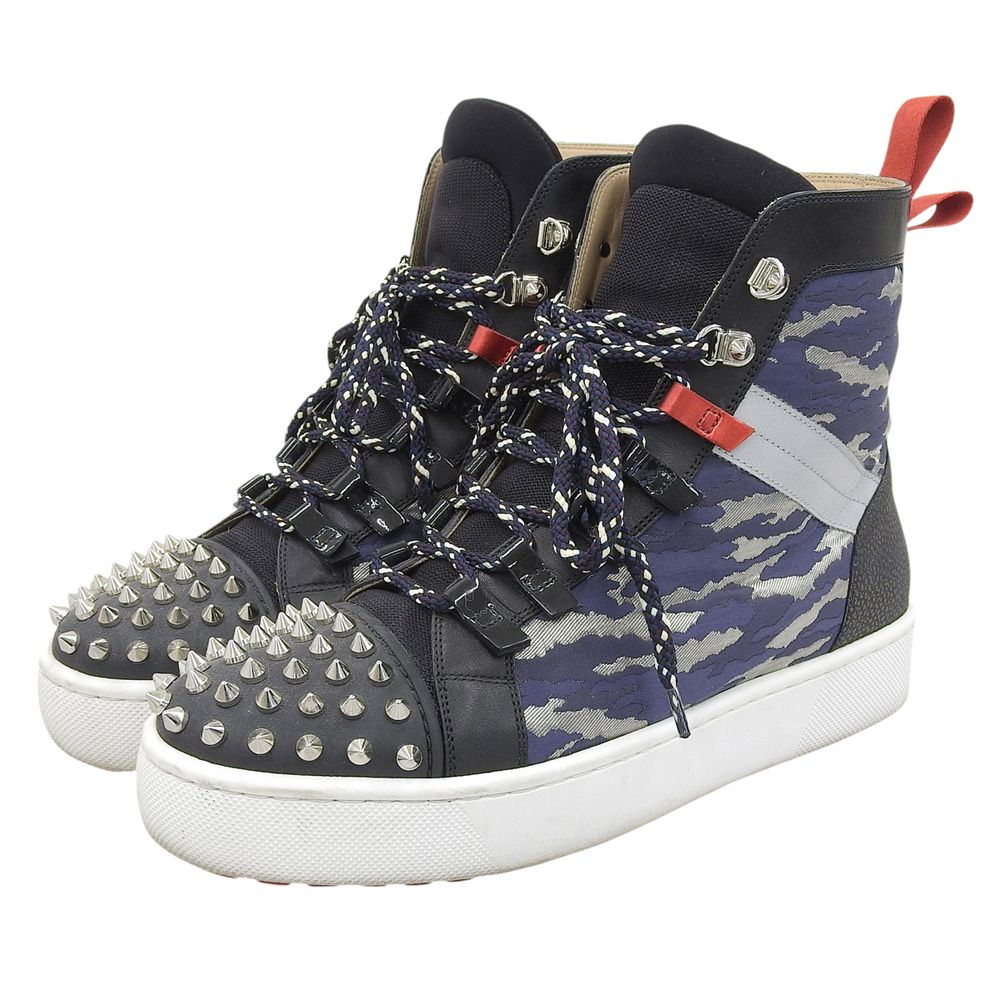 クリスチャンルブタン LOUIS ORLATO スニーカー カモフラ柄 シューズ メンズ ネイビー×ブラック 27.5cm 42.5