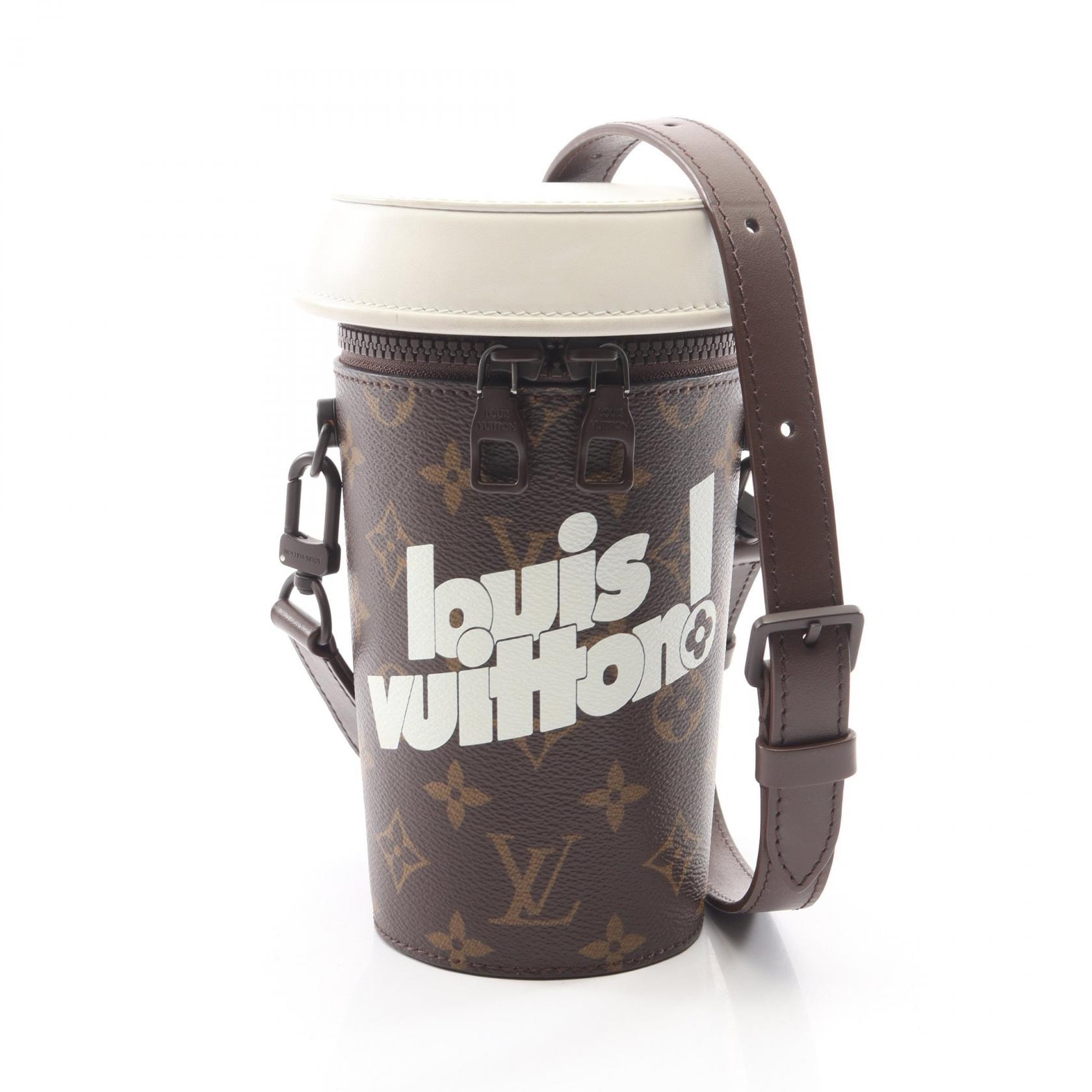 ルイ・ヴィトン LOUIS VUITTON エブリデイLV コーヒーカップ ショルダーバッグ バッグ PVCコーティングキャンバス レザー モノグラム メンズ ブラウン系 / ホワイト系 M80812 【中古】