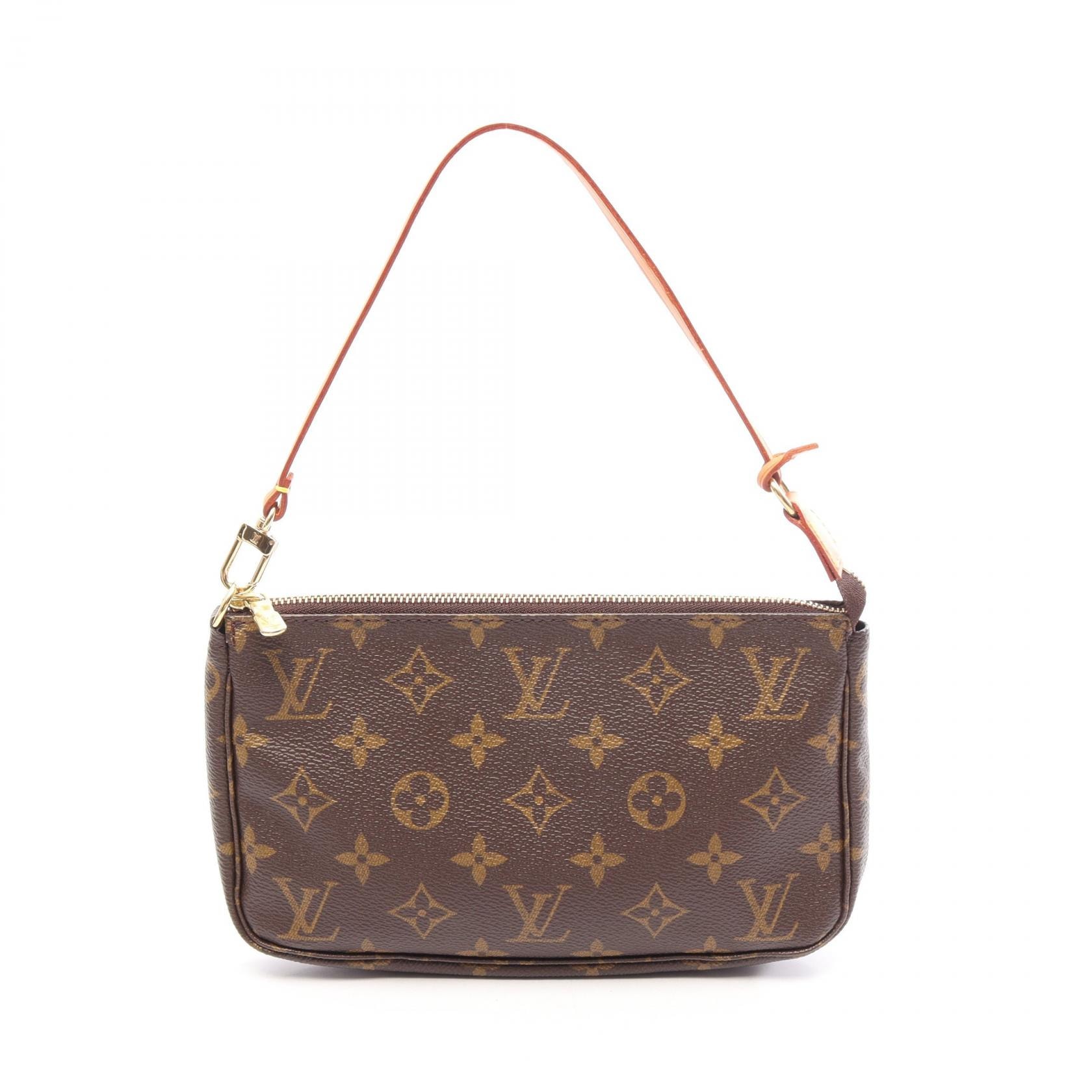 ルイ・ヴィトン LOUIS VUITTON ポシェットアクセソワール モノグラム ハンドバッグ バッグ PVCコーティングキャンバス レザー モノグラム レディース ブラウン系 M51980 【中古】