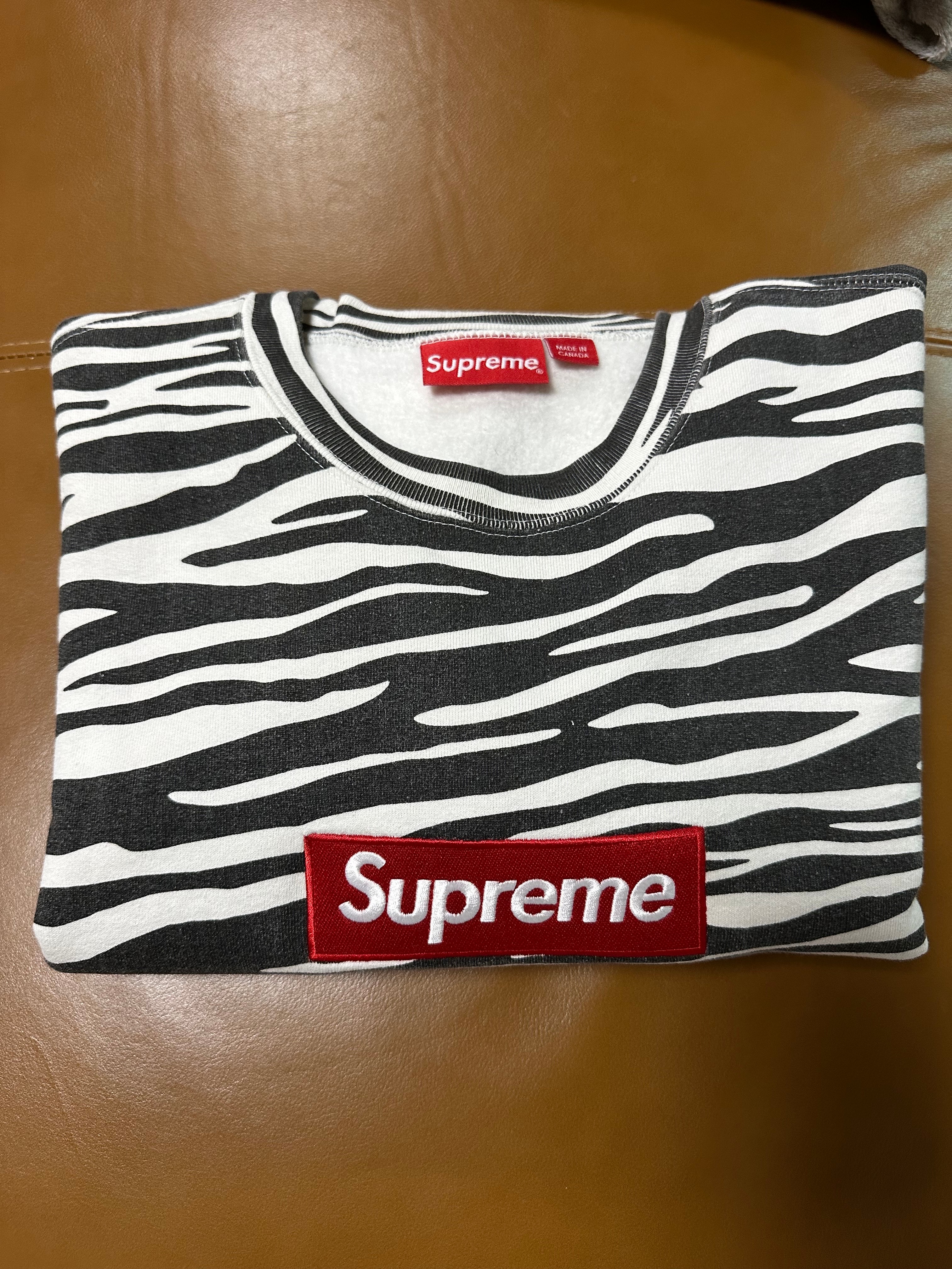 Supreme Box Logo Crewneck "Zebra" (22FW)