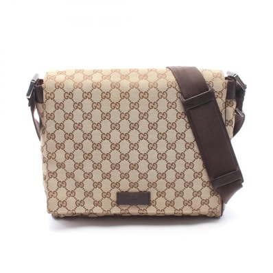 グッチ GUCCI GGキャンバス ショルダーバッグ バッグ キャンバス レザー レディース ベージュ系 / ブラウン系 146236 【中古】