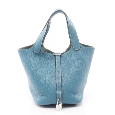 エルメス HERMES ピコタンロックPM ハンドバッグ バッグ レザー トリヨンクレマンス トリヨンクレマンス ブルージーン T刻印(2015年製造) レディース ブルー系 【中古】