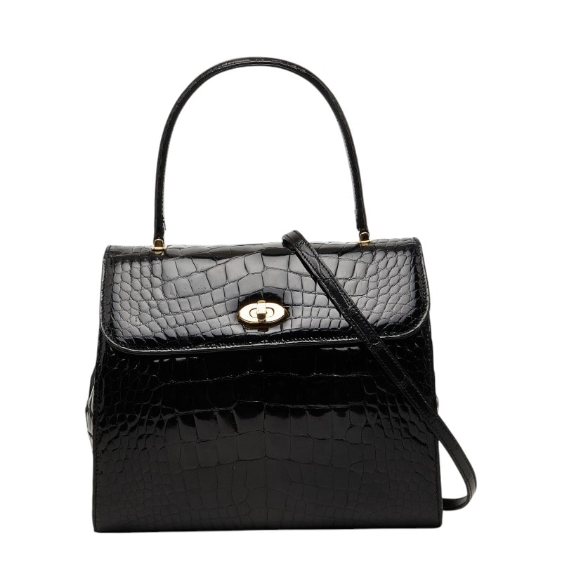 バリー ハンドバッグ ショルダーバッグ 2WAY ブラック クロコダイル レディース BALLY 【中古】