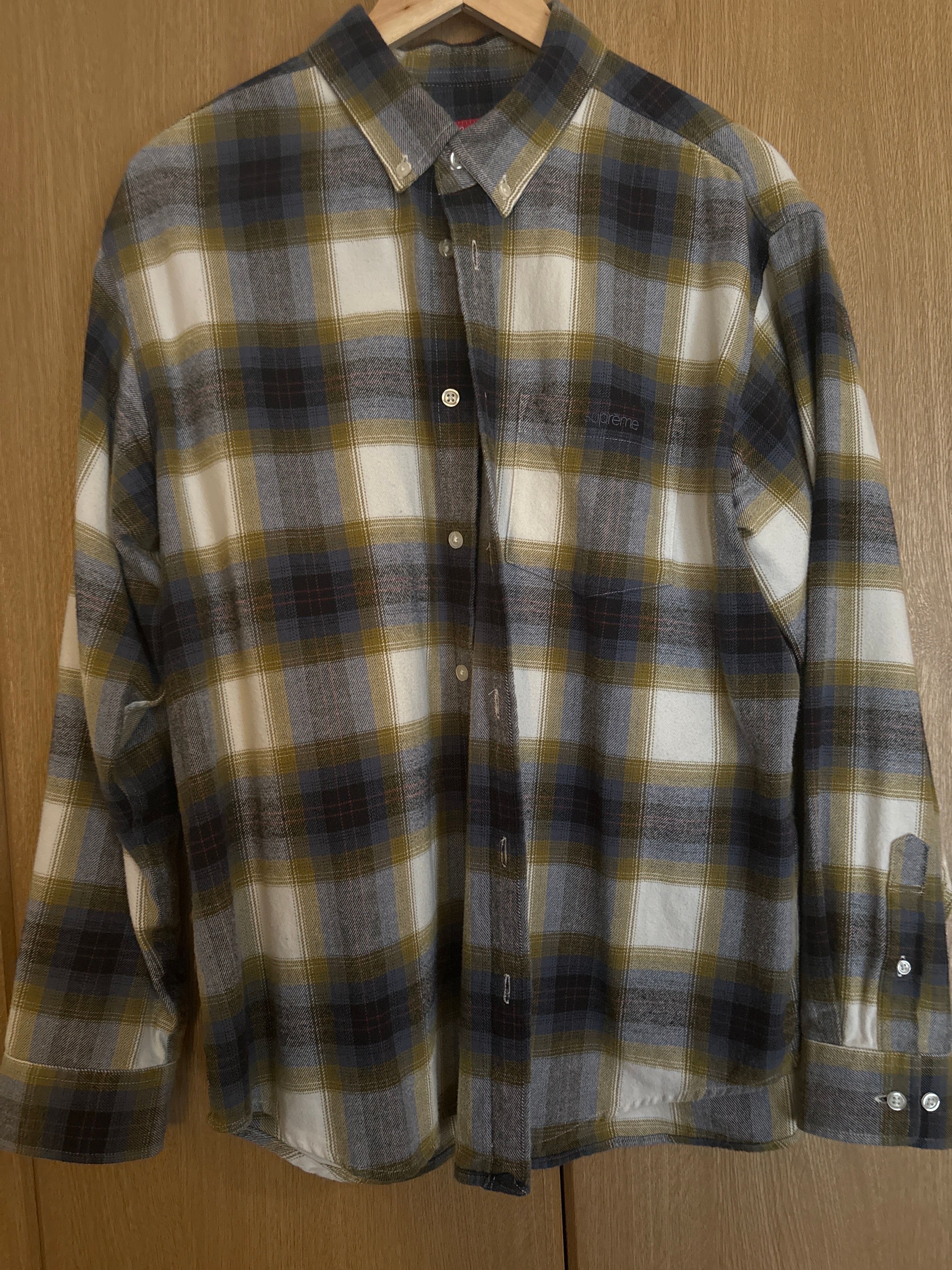 Supreme Brushed Plaid Flannel Shirt "Natural"