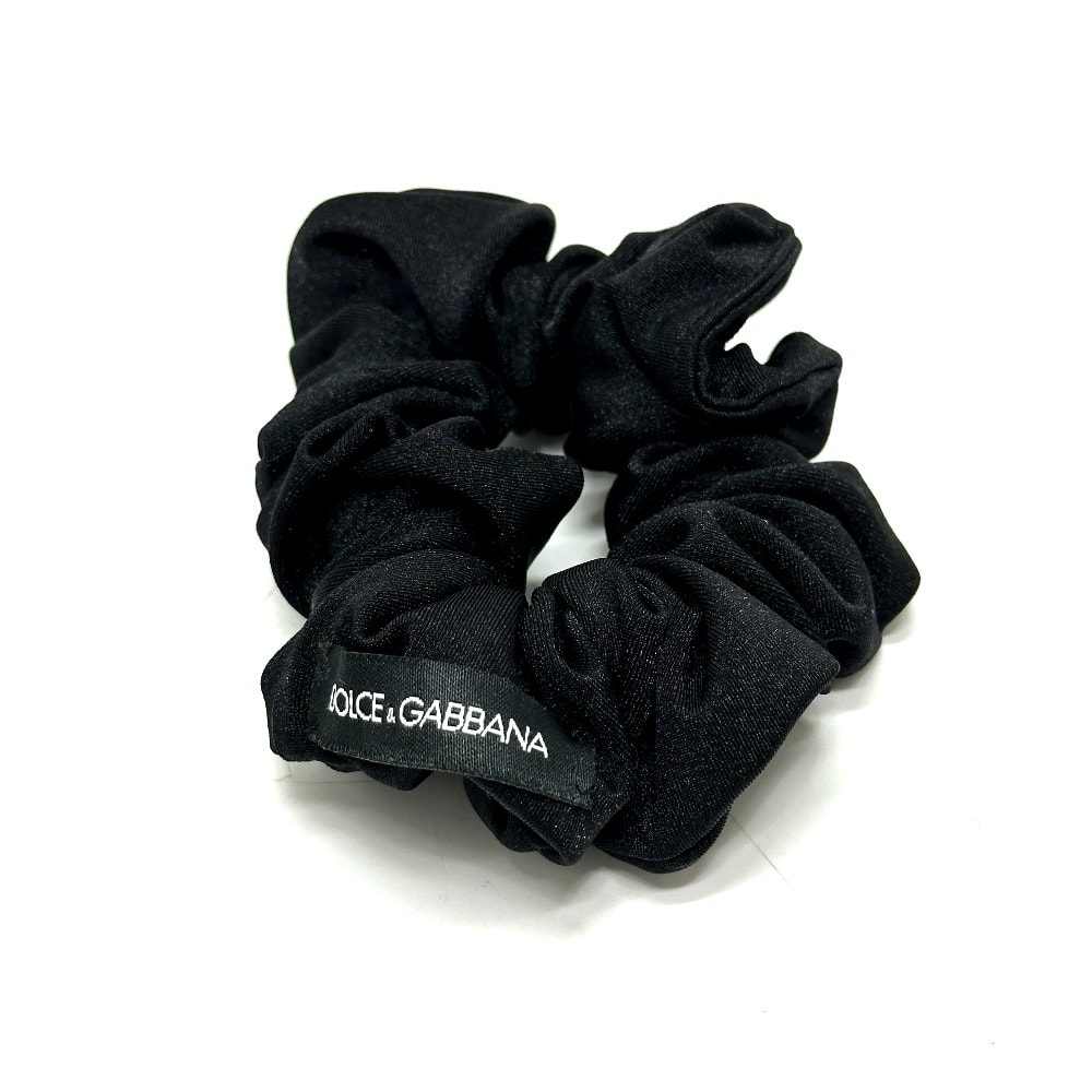 ドルチェアンドガッバーナ DOLCE&GABBANA ヘアゴム ヘアアクセサリー シュシュ ナイロン ブラック 未使用