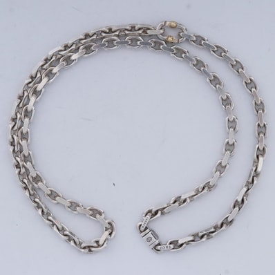 TIFFANY&CO. 1837 メイカーズ チェーン ネックレス 62cm スターリングシルバー 18Kイエローゴールド