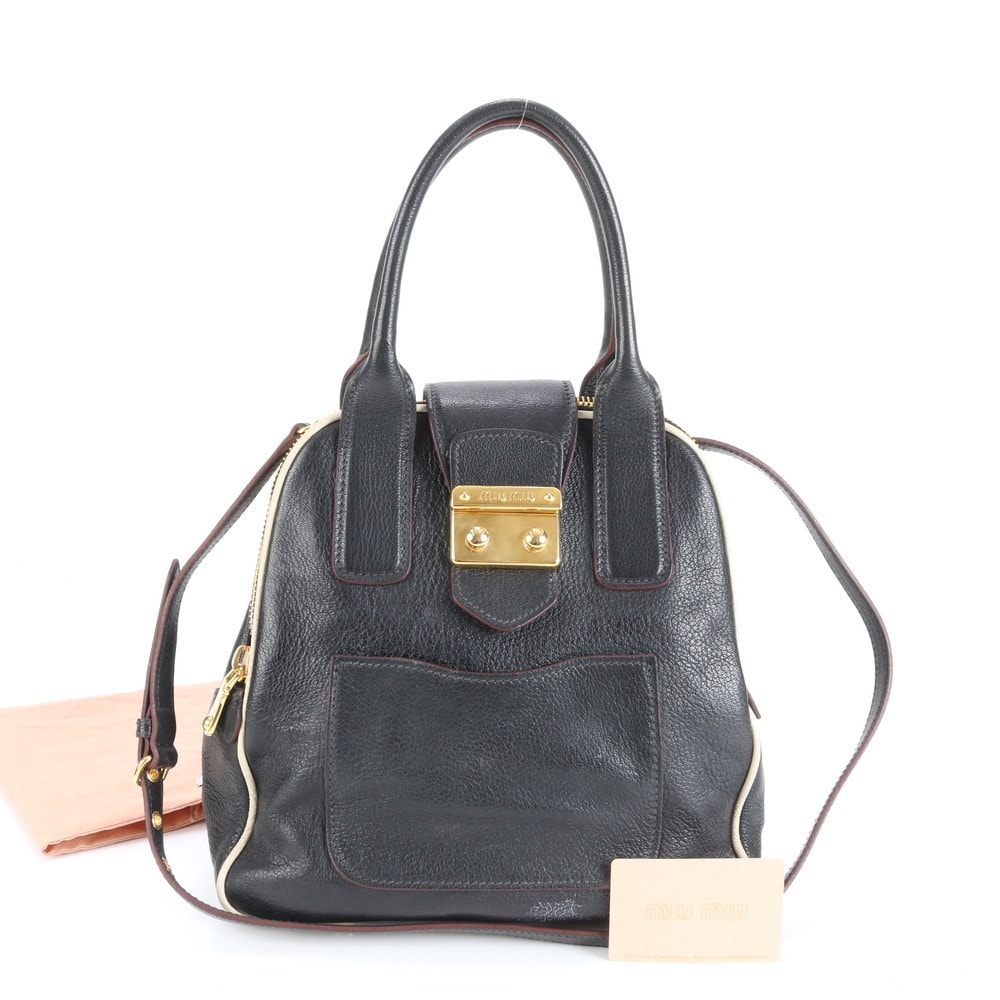 ■極美品 ミュウミュウRL0068 ショルダーバッグ レザー