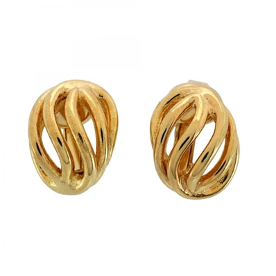 【6jcb0867-k】クリスチャンディオール イヤリング GPメッキ ゴールド【中古】レディース