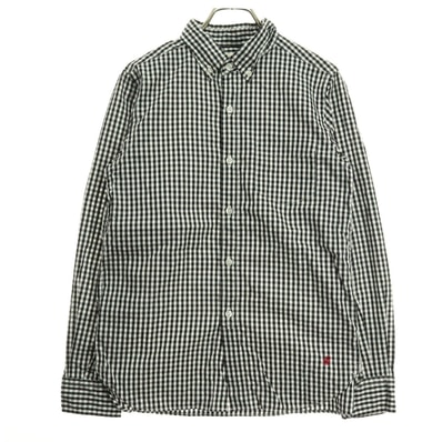 美品 BEAMS BOY ビームスボーイ 日本製 チェック柄 長袖 ボタンダウンシャツ ブラック ブラウス