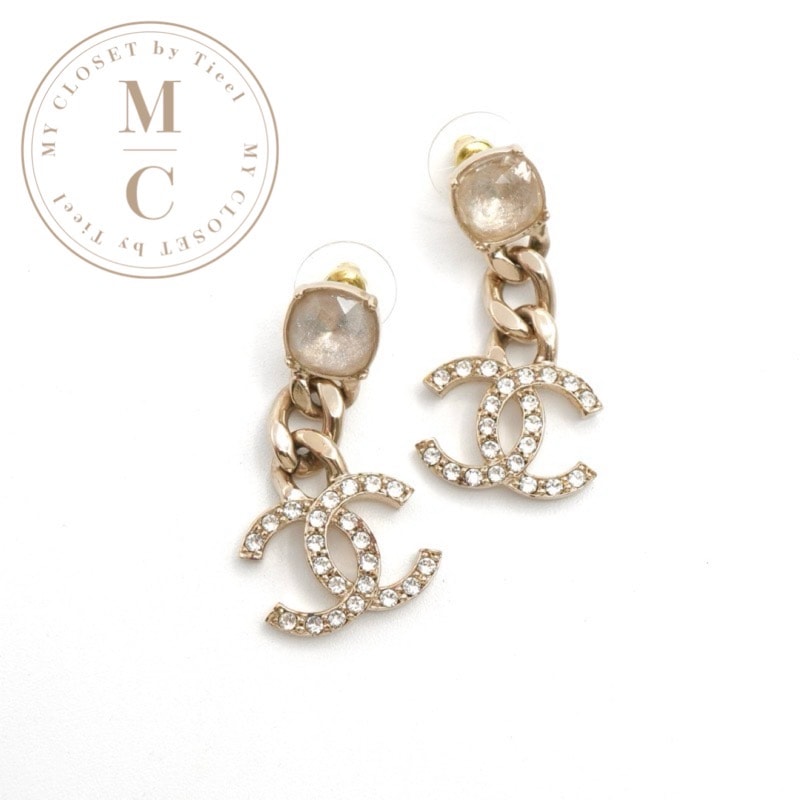 シャネル CHANEL ピアス イヤリング ゴールド ココマーク ラインストーン ビジュー