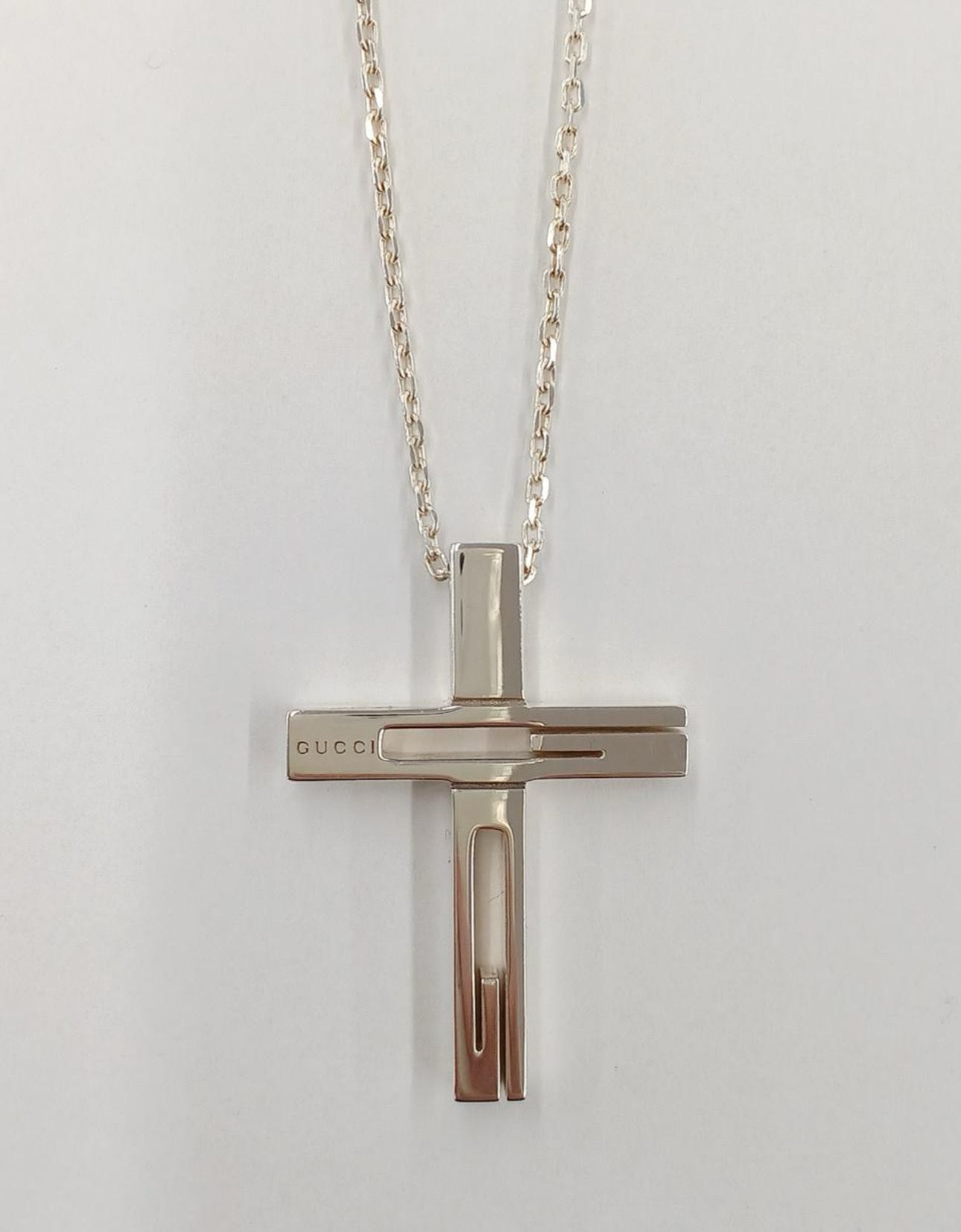グッチ Gモチーフ クロス ネックレス "シルバー" 228364 J8400 8106