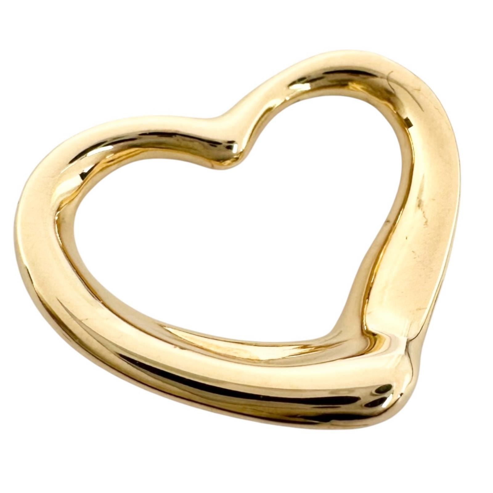 美品 TIFFANY&Co. ティファニー エルサ・ペレッティ オープン ハート ペンダントトップ K18ゴールド ゴールド レディース【中古】