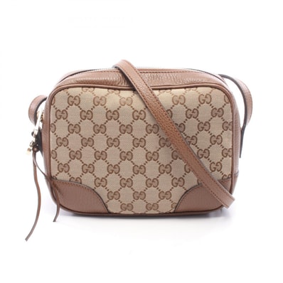 グッチ GUCCI ブリー GGキャンバス ショルダーバッグ バッグ キャンバス レザー レディース ベージュ系 / ブラウン系 449413 【中古】