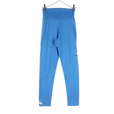 美品 adidas アディダス 花柄 レギンス 2XOT ライトブルー