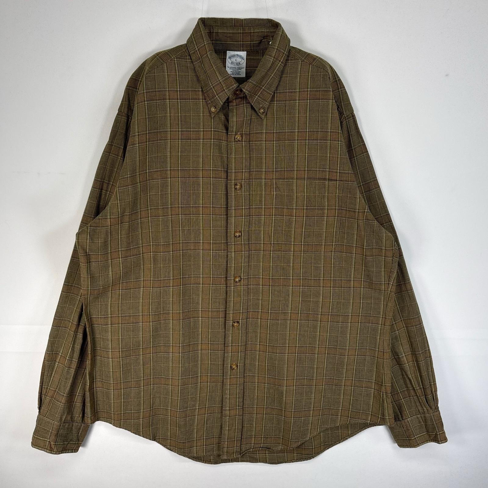 古着 ブルックスブラザーズ Brooks Brothers 長袖シャツ チェック フランネル SLIM FIT L  ブラウン系 マルチカラー メンズ