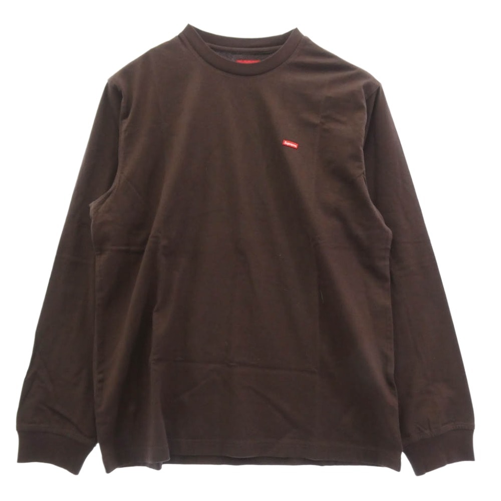 Supreme シュプリーム Tシャツ Small Box L/S Tee スモール ボックス ロゴ Tシャツ 長袖 ブラウン チャコール系 M【美品】【中古】