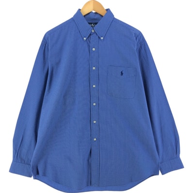 古着 ラルフローレン Ralph Lauren BLAKE 長袖 ボタンダウンチェックシャツ メンズL相当/eaa521596