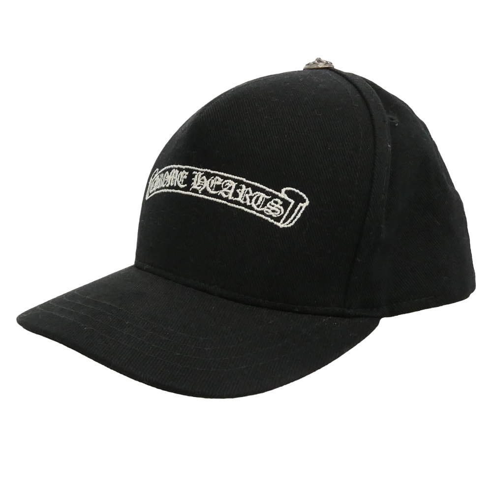 CHROME HEARTS クロムハーツ(原本無) HAT BSBL CH SCROLL CAP BLACK スクロールラベル クロスボール ベースボールキャップ 帽子 ブラック系【中古】