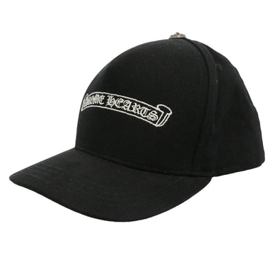 CHROME HEARTS クロムハーツ(原本無) HAT BSBL CH SCROLL CAP BLACK スクロールラベル クロスボール ベースボールキャップ 帽子 ブラック系【中古】