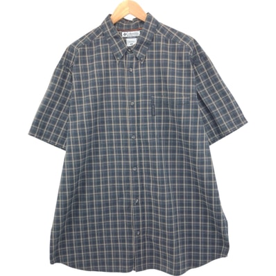 古着 コロンビア Columbia SPORTSWEAR COMPANY 半袖 ボタンダウン チェックシャツ メンズXL相当/eaa560401