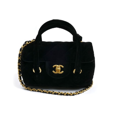 CHANEL シャネル ベルベット ミニ ボーリング 2024 VIP クリスマスギフト 2Wayショルダーバッグ ブラック レディース【中古】【美品】
