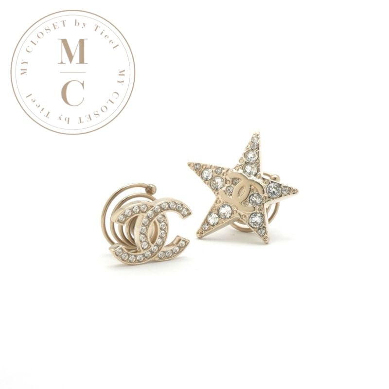 シャネル CHANEL ヘアアクセサリー ヘアクリップ ココマーク スター ラインストーン ゴールド