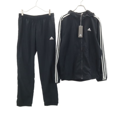 未使用 adidas アディダス トレーニング 長袖 ジップパーカー 上下セットアップ O ブラック 裏メッシュ