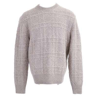 ディオール 美品 国内正規 513M627A7017 ディオールアイコン カナージュ ケーブルニット リネンxカシミヤセーター M