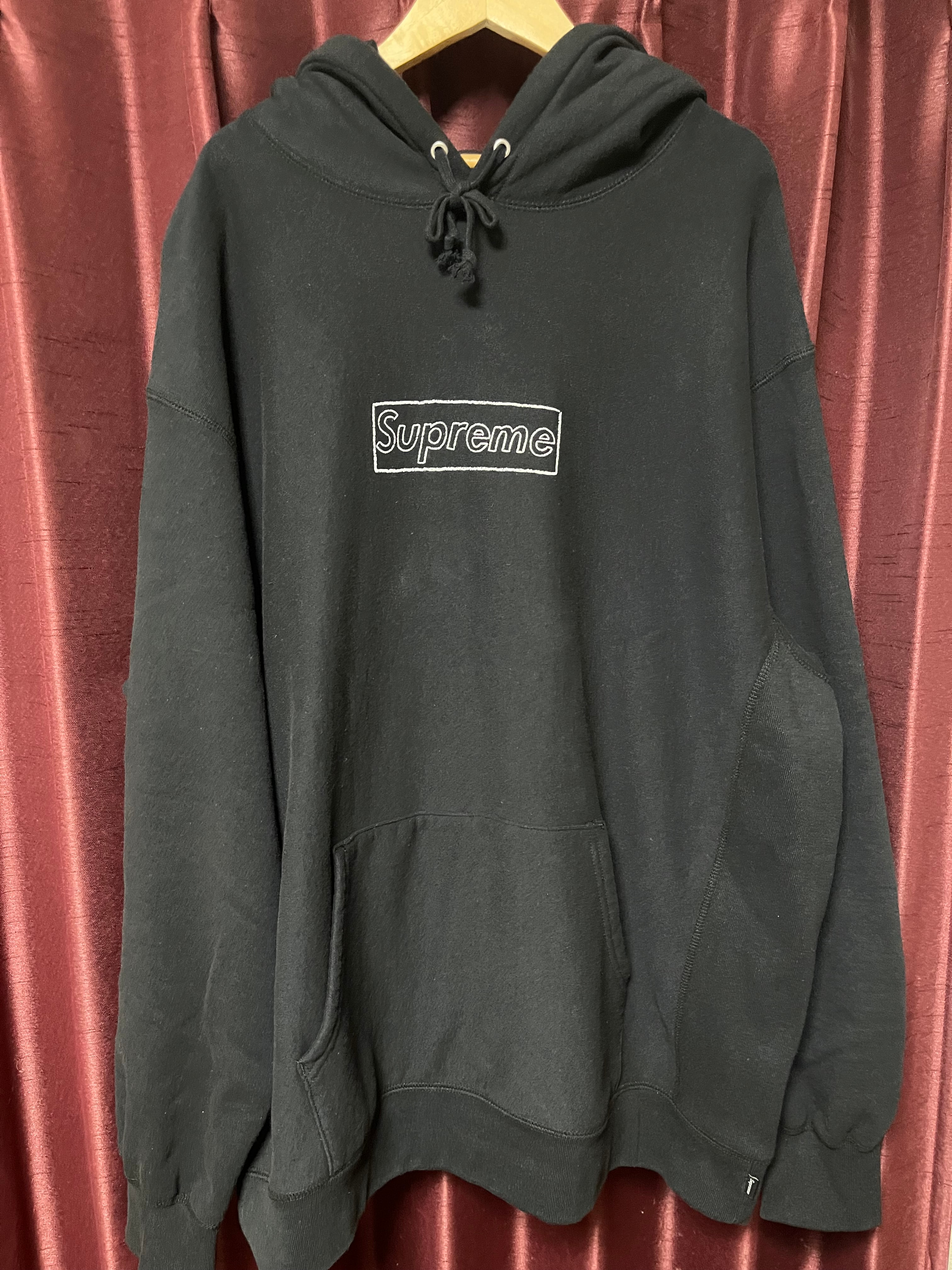 Supreme KAWS Chalk Logo Hooded Sweatshirt "Black"(2021)