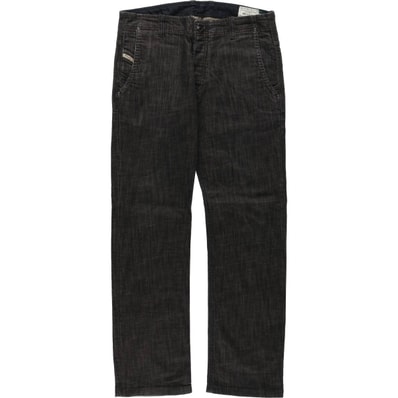 古着 ディーゼル DIESEL ブラックデニム ストレートデニムパンツ イタリア製 メンズw34相当/eaa569676