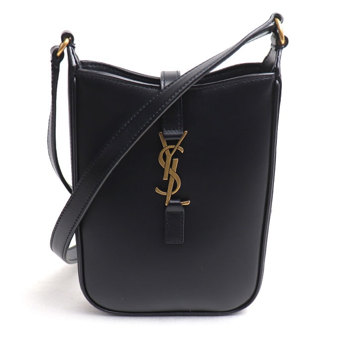 SAINT LAURENT サンローラン ミニ バーティカル ショルダーバッグ ブラック 735214 レディース【中古】【美品】