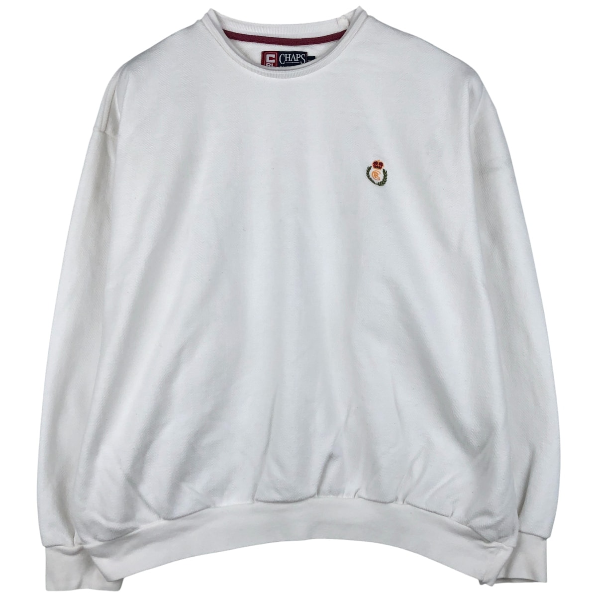 古着 ラルフローレン Ralph Lauren CHAPS チャップス ヘリンボーン ワンポイントロゴスウェットシャツ トレーナー メンズXL相当/eaa605176