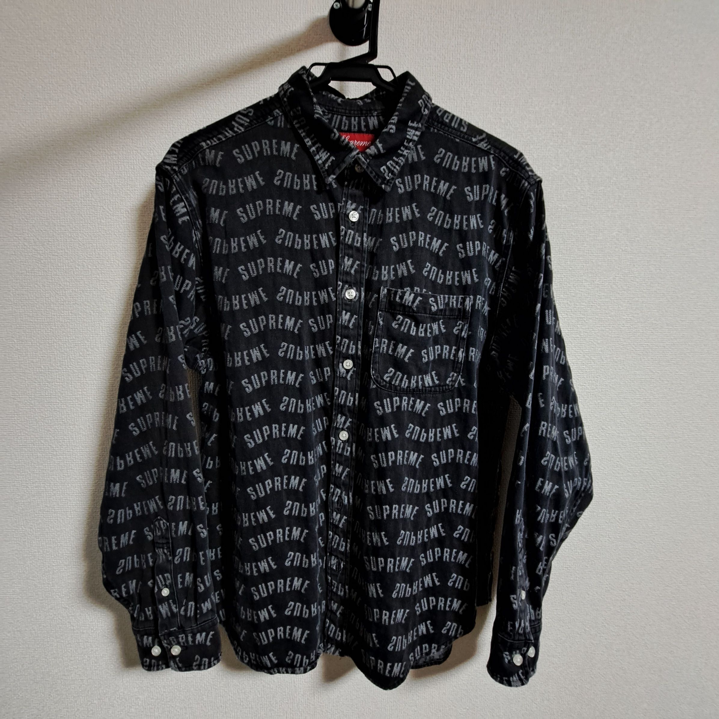 Supreme Arc Jacquard Denim Shirt "Black"