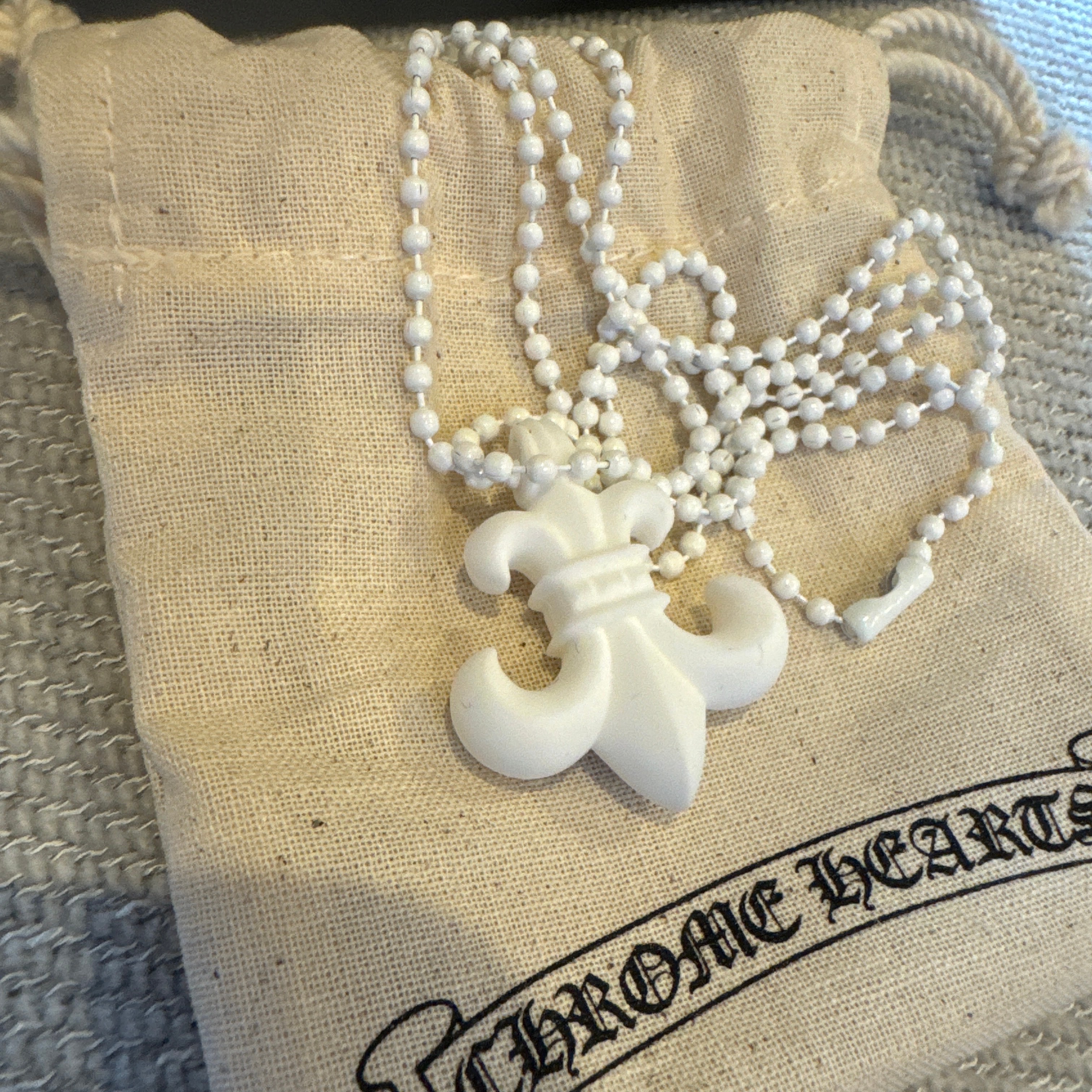 Chrome Hearts BS Fleur Silicone Rubber Necklace "White"