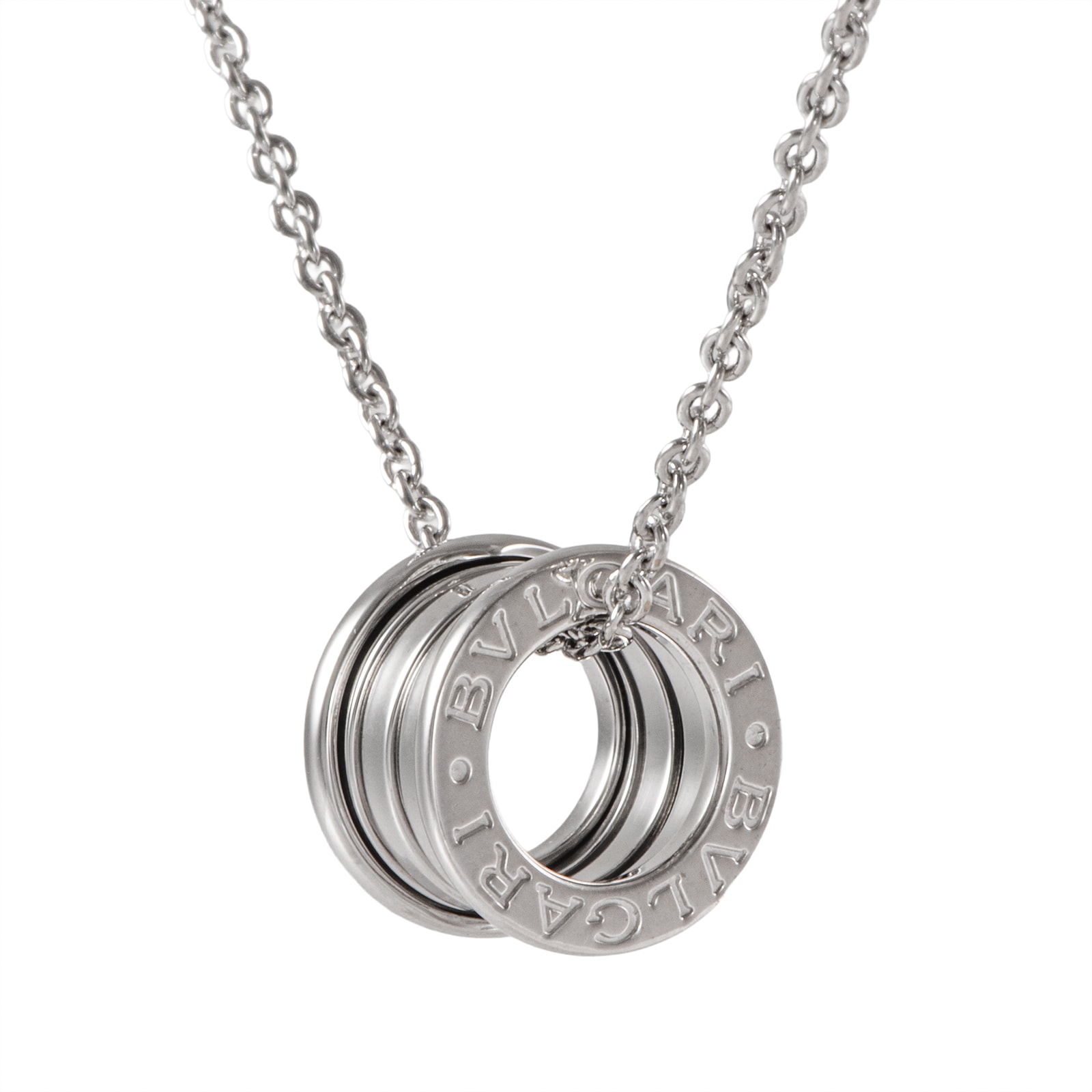 BVLGARI ブルガリ ビーゼロワン ネックレス ペンダント K18WG シルバー【中古】