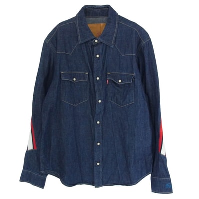 FACETASM ファセッタズム その他トップス YA-SH-U07 × Levi’s リーバイス RIB SAWTOOTH WEATERN SHIRT ウエスタン デニム シャツ インディゴブルー系 L【中古】