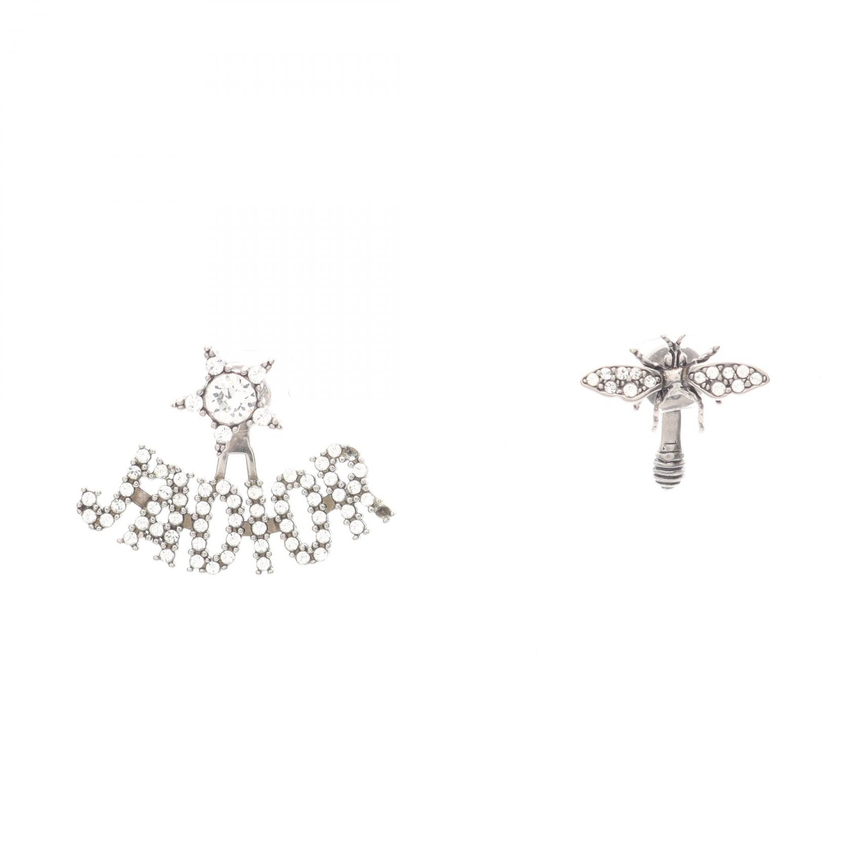ディオール Dior J'ADIOR BEE ピアス ジュエリー ステンレススチール ラインストーン レディース シルバー系 / クリア系 【中古】