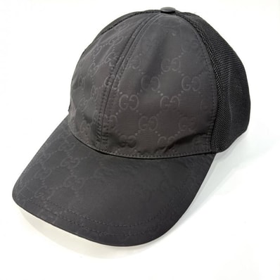 GUCCI GG柄 ナイロンメッシュ ベースボールキャップ Mサイズ 58cm ブラック 鑑定済み 正規品 グッチ