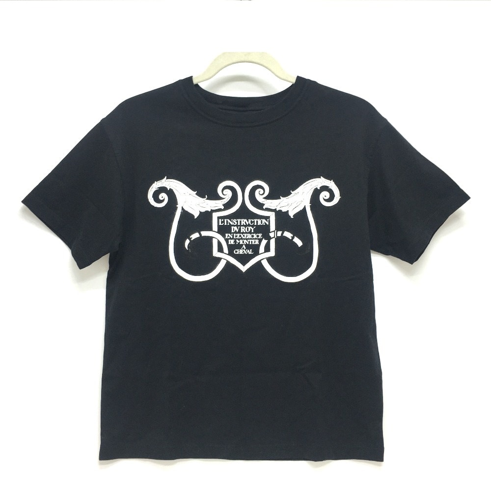 エルメス HERMES マキシ プリント Tシャツ 半袖Tシャツ コットン ブラック