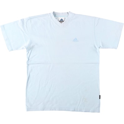 古着 00年代 アディダス adidas Vネック 鹿の子 ワンポイントロゴTシャツ メンズS相当/eaa657773